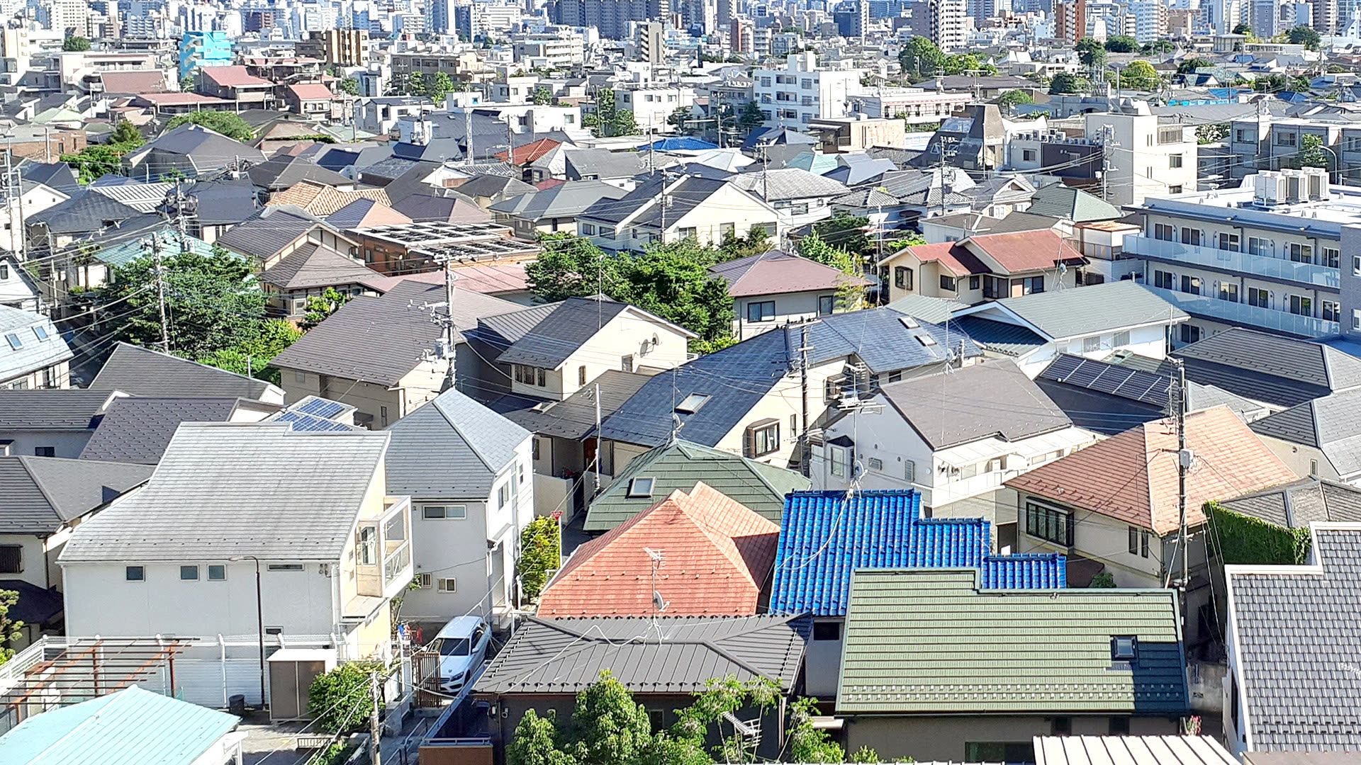 住宅街の俯瞰